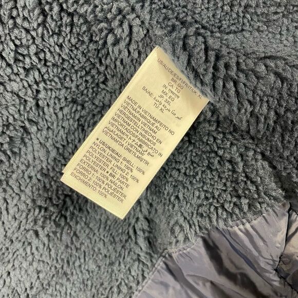 Quilted navy blue zipper hoodie jacket - Picture 7 of 10